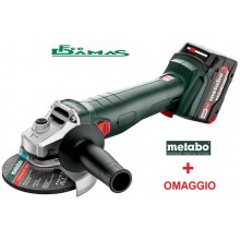 SMERIGLIATRICE ANGOLARE METABO A BATTERIA 18 V MOD. W 18 L 9 - 125 (2 x 4,0 Ah Li-Power) + OMAGGIO